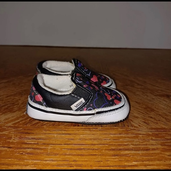 INFANT/TODDLER VANS Classic Slip-On (Glitter Hearts) Black/Hot Pink. - Picture 3 of 9
